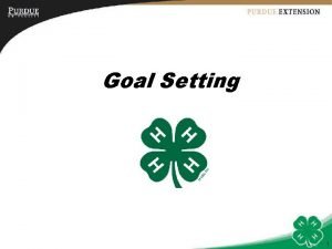 Objectives of goal setting