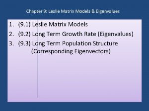 Leslie matrix example