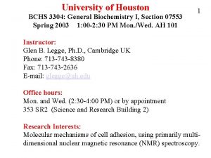 University of houston biochemistry