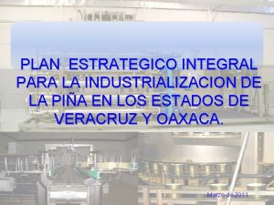 PLAN ESTRATEGICO INTEGRAL PARA LA INDUSTRIALIZACION DE LA