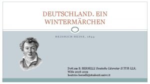 DEUTSCHLAND EIN WINTERMRCHEN HEINRICH HEINE 1844 Dott ssa