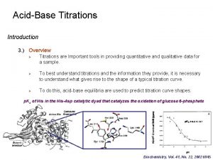 AcidBase Titrations Introduction 3 Overview Titrations are Important