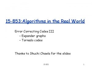 15 853 Algorithms in the Real World Error