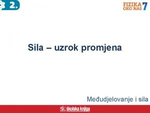 Sila uzrok promjena