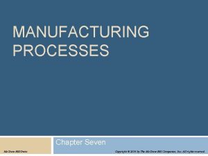 MANUFACTURING PROCESSES Chapter Seven Mc GrawHillIrwin Copyright 2014