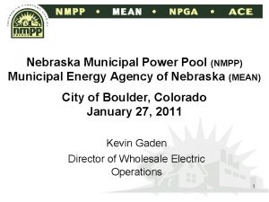 Nebraska municipal power pool