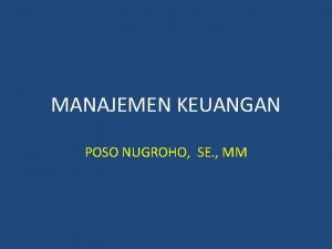 MANAJEMEN KEUANGAN POSO NUGROHO SE MM JENISJENIS SURAT