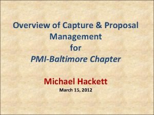 Capture 2 proposal