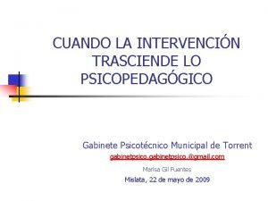 Tecnicas de intervención psicopedagógica