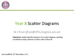 Year 8 Scatter Diagrams Dr J Frost jfrosttiffin