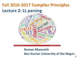 Fall 2016 2017 Compiler Principles Lecture 2 LL