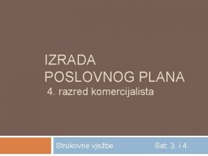 Izrada poslovnog plana