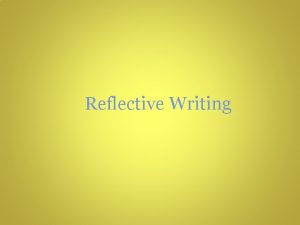 Reflection meaning in writing