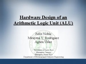 Design of alu