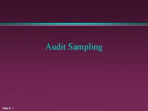 Audit sampling size