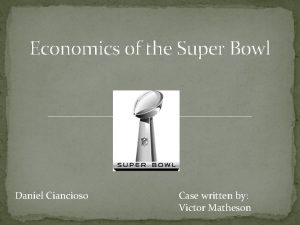 Super bowl economics