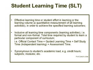 Student learning time