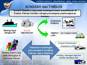 BONGKAR dan TIMBUN Inward Manifest yang telah mendapat