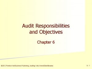 Chapter 6 audit responsibilities and objectives