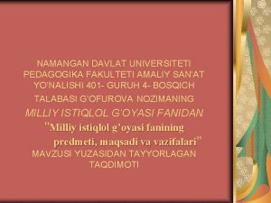 Namangan davlat universiteti filologiya fakulteti