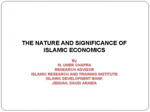 Nature of islamic economics