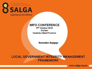 IMFO CONFERENCE 3 RD October 2016 Durban Kwa