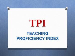 Tpi teaching