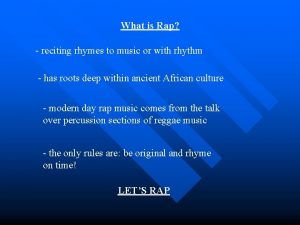 What is rap