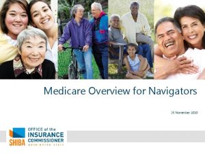 Medicare Overview for Navigators 25 November 2020 What