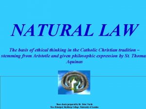 Human nature and natural law