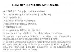 Elementy decyzji administracyjnej