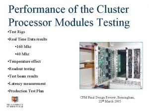 Cluster of modules tested Cluster of modules tested