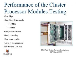 Cluster of modules tested