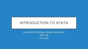 Ucla statistical consulting