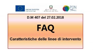 D M 407 del 27 02 2018 FAQ