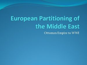 European partitioning