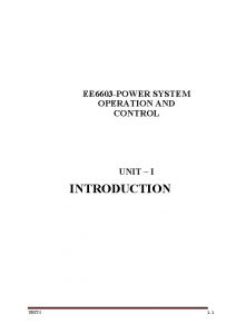 Paavai Institutions Department of EEE EE 6603 POWER