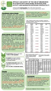 EFFICACY AND SAFETY OF THE USE OF MIRABEGRON