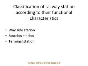 Classification of railway station according to their functional