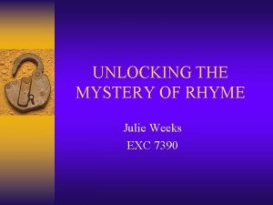 Mystery rhyming words