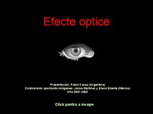 Efecte optice Presentacin Pablo Cazau Argentina Colaboraron aportando