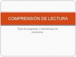 Introducción de la comprensión lectora