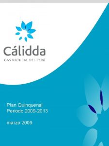 Plan Quinquenal Periodo 2009 2013 marzo 2009 Contenido