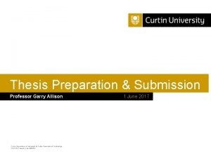 Curtin thesis submission