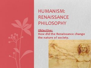 Renaissance philosophy of humanism