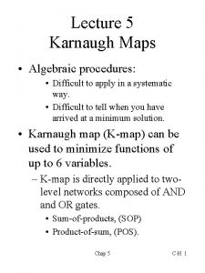 Algebraic procedures