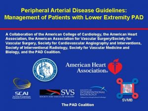 Peripheral Arterial Disease Guidelines Management of Patients with
