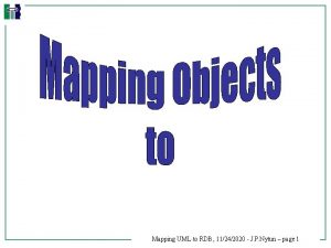 Mapping UML to RDB 11242020 J P Nytun