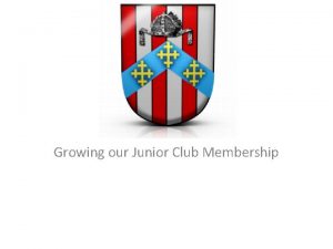 Growing our Junior Club Membership Our Journey from