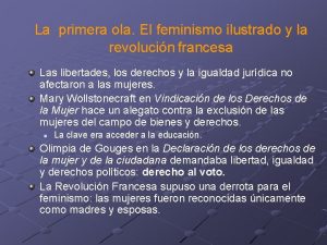 Feminismo ilustrado primera ola